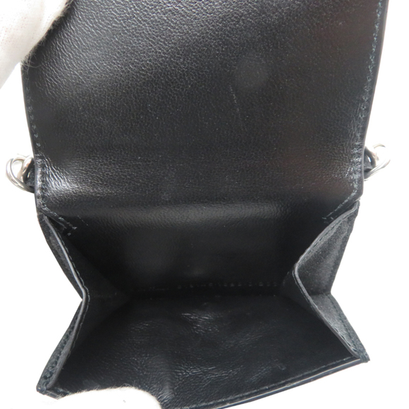 Balenciaga Women's Chain Wallet, Tri-fold Wallet 618145, Leather, Black - Picture 7 of 9